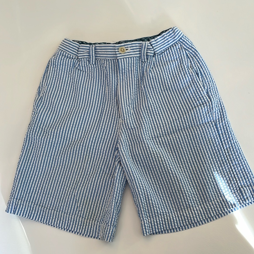 Vineyard Vines Boys Blue and White Striped Shorts Size 8